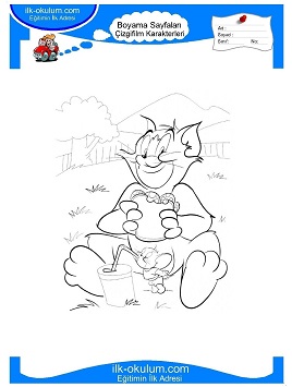 Çocuklar İçin Tom ve Jerry Boyama Sayfaları 
